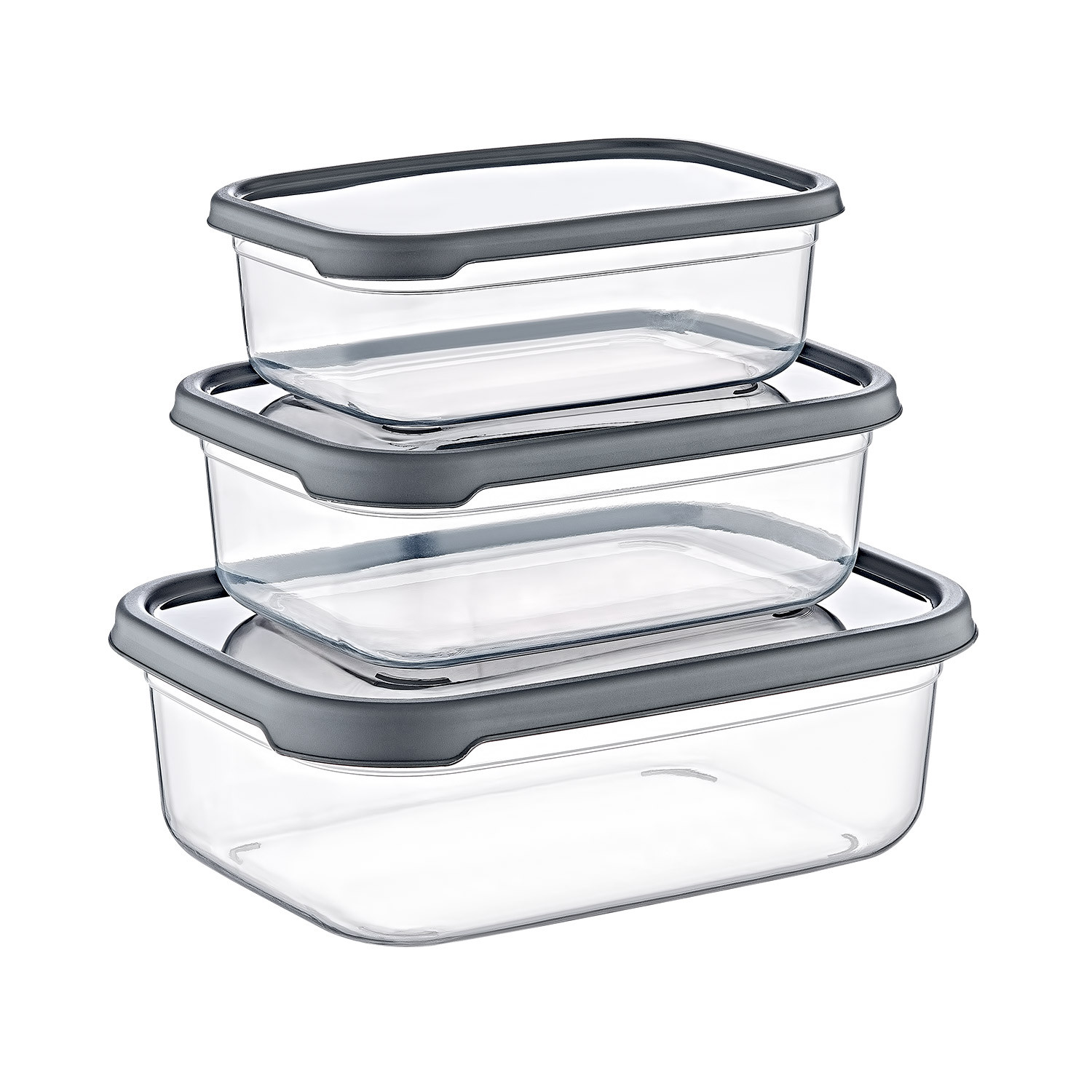 Set 3 Recipientes Herméticos para Alimentos, de forma Rectangular 7house Accesorios de Cocina 1